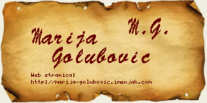 Marija Golubović vizit kartica